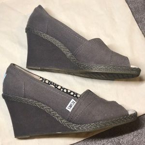 Grey TOMS Wedges